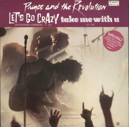 Prince Let's Go Crazy + Stickered Sleeve UK 12